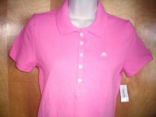 NEW womens juniors pink AEROPOSTALE polo shirt size L  