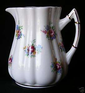 LOVELY VICTORIA BONE CHINA FLORAL CREAM PITCHER ENGLAND  