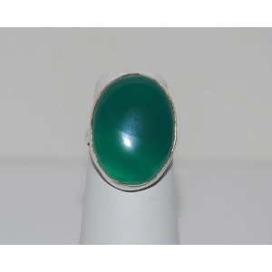  Ring Green Onyx Oval 