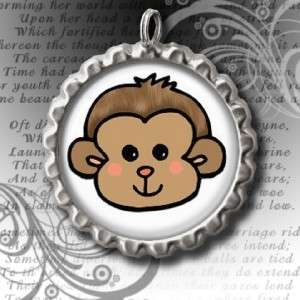 MONKEY FACE BOTTLE CAP NECKLACE With 24 IN Ball Chain  