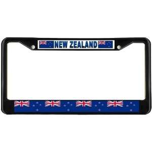  New Zealand Flag Black License Plate Frame Metal Holder 