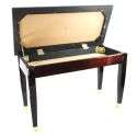 Frederick Piano Bench Mahogany Polish with Brass  