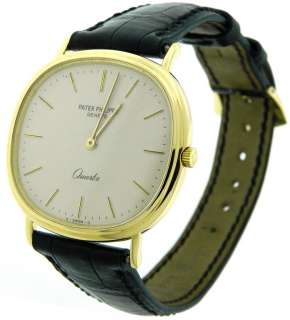   Patek Philippe Calatrava 18K Gold Quartz Watch + Box & Archive Paper