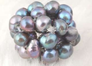 10pcs handcraft black round freshwater pearl beads  