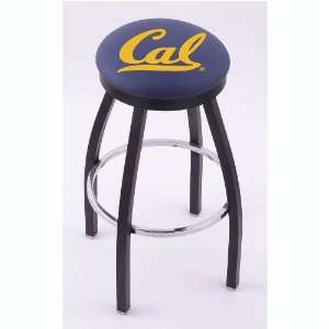 Cal Golden Bears 30 Single ring Swivel Bar Stool with Chrome Accent 