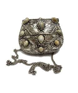 Agate Inlaid Stone Evening Handbag, India (Case of 2)  