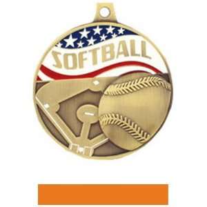  Custom Hasty Awards Americana Softball Medals GOLD MEDAL 