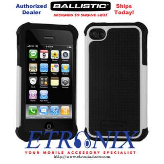 Ballistic iPhone 4S 4 SG Case Black / White New Design In Stock Ships 