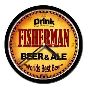  FISHERMAN beer and ale cerveza wall clock 
