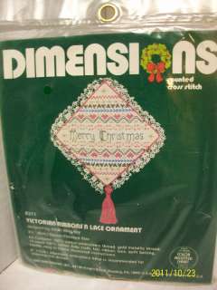 DIMENSIONS CROSS STITCH KIT VICTORIAN RIBBONS N LACE ORNAMENT SEALED 