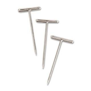 com Steel T Pins with Nickel Finish, Size 24, 1 1/2 Long, 9/16 Head 