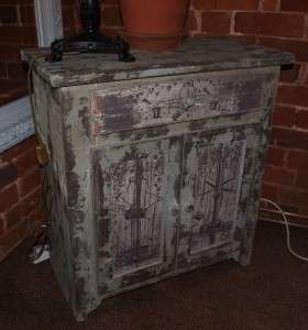 Distressed Effect Painted Living Room Cabinet with Drawer   28 Wide 