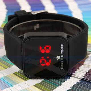   Series Classic Black Mirror LED Silicone Men Lady Sport Watch  
