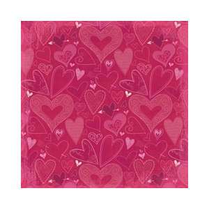  Valentine Flat Paper 12X12 Hearts A Flutter Arts, Crafts & Sewing