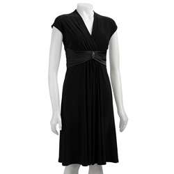 Jones New York Womens Black Matte Jersey Dress  
