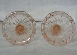 Art NOUVEAU Peach GLASSWARE Vanity SET Depression Glass  