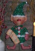 Primitive Santas List Elf Door Doll Pattern #240  