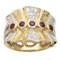 14k Yellow Gold Ruby and 3/4ct TDW Diamond Ring (H I, I2) MSRP 