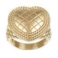 Caribe Gold 14k Gold over Sterling Silver Quilted Heart Ring 