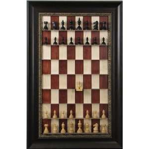  Mahal Chess pieces on vertical wall hung Red Maple Straight Up Chess 