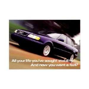  1996 AUDI A6 Sedan Post Card Sales Piece Automotive