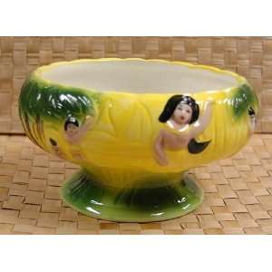  40 Ounce Large Ceramic Tiki Compote Bowl