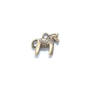   Horse Charm with Saddle, 12 by 14mm, Antique Brass, 45 Pack Arts