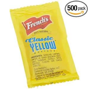Frenchs Classic Yellow Mustard, 0.19 Ounce Pouches (Pack of 500 