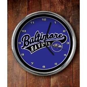   NFL Football Baltimore Ravens Chrome Clock Ravens