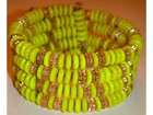 unsigned miriam haskell pink yellow glass wrap bracelet returns 