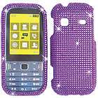 PURPLE RHINESTONE BLING CRYSTAL FACEPLATE CASE COVER FOR SAMSUNG 