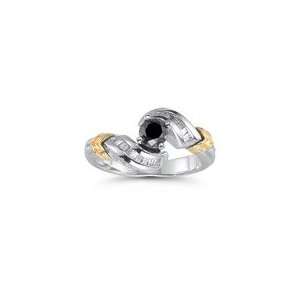  0.84 Cts Black & White Diamond Ring in 14K Two Tone Gold 6 