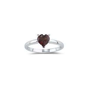  0.73 Ct Garnet Heart Ring in 14K White Gold 5.0 Jewelry