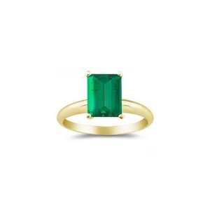 0.68 Cts of 7x5 mm AAA Emerald Emerald Solitaire Ring in 