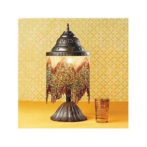  Syrian Iron and Beaded Lamp