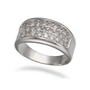  1/2 CT CZ Wedding Band In Sterling Silver In Size 5 