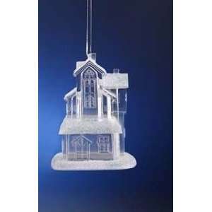  Two Story House with Steeple Christmas Holiday Ornament 