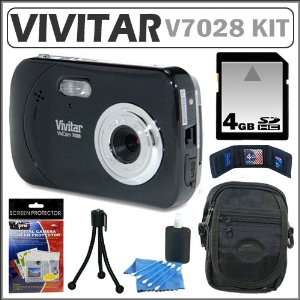  Vivitar ViviCam iTwist V7028 Digital Camera in Black + 4GB 