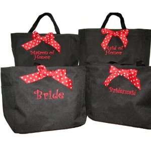  Personalized Tote Bag with Polka Dot Ribbon Everything 