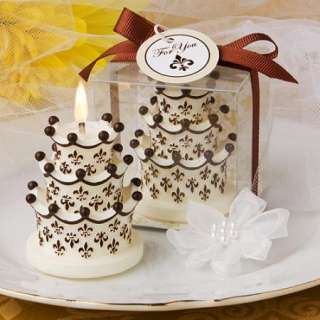 50   Fleur de Lis and Crown Design Wedding Cake Candles Favors  