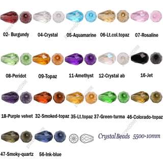 80pc For Austria Crystal Beads 5500 8mm Teardrop loose beads jewelry 