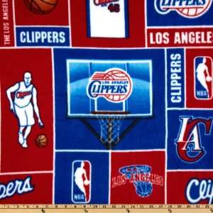  60 Wide NBA Fleece Los Angeles Clippers Blocks Red 
