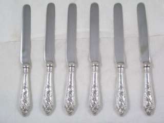   Antique Sterling Silver Handle Tea or Butter Knives dated 1908  