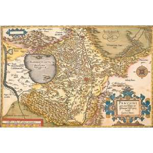  Map of Italy Near Florence by Abraham Ortelius 18x12