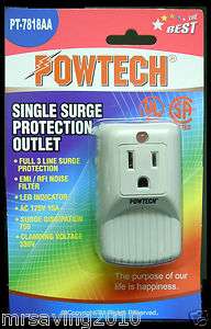   SINGLE SURGE PROTECTION ELECTRICAL POWER OUTLET 270 JOULES (UL)  