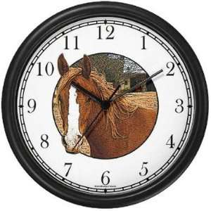  Chestnut Horse with Blaze (JP6) Wall Clock by WatchBuddy 