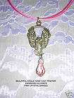 FUSCIA PINK DREAMCATCHER & FEATHER DBL CZ BELLY RING  