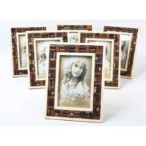 Set of 6 Wooden Photo Picture Frames with Wood Trim Design  6 Frames 