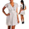 Stanzinos Womens Tan and White Party Dress  