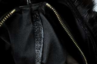 FENDI Black Mink Fur Leather Purse Handbag Bag*RARE*NEW  